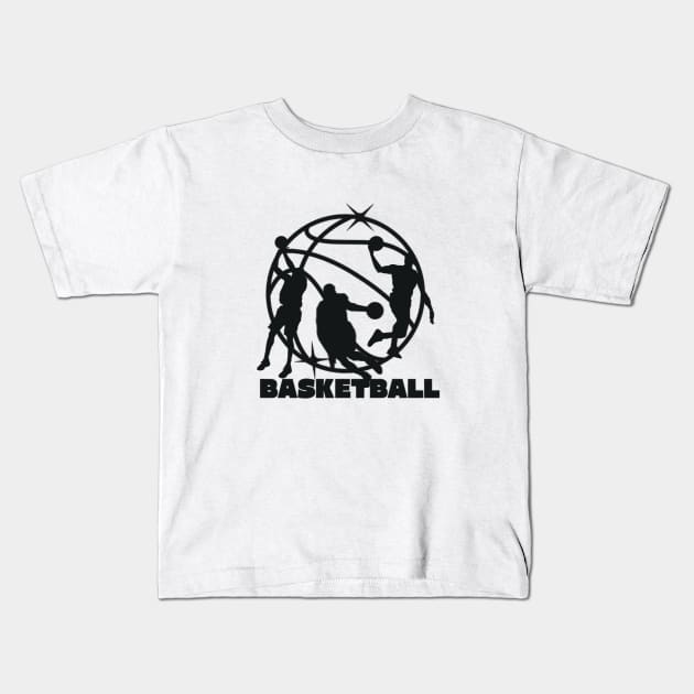 Basketball Black Kids T-Shirt by Unexpected